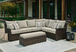 Brook Ranch Outdoor Sofa Sectional/Bench with Cushion (Set of 3) - De Avenue Furniture