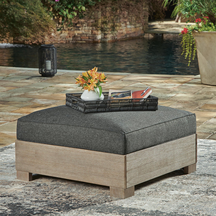 Citrine Park Outdoor Ottoman with Cushion - De Avenue Furniture