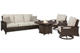 Paradise Trail Outdoor Sofa, Lounge Chairs and Fire Pit Table - De Avenue Furniture