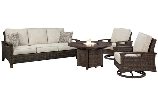 Paradise Trail Outdoor Sofa, Lounge Chairs and Fire Pit Table - De Avenue Furniture