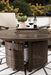 Paradise Trail Paradise Trail Fire Pit Table with 4 Nuvella Swivel Lounge Chairs - De Avenue Furniture