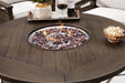 Paradise Trail Paradise Trail Fire Pit Table with 4 Nuvella Swivel Lounge Chairs - De Avenue Furniture