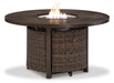 Paradise Trail Paradise Trail Fire Pit Table with 4 Nuvella Swivel Lounge Chairs - De Avenue Furniture
