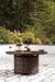 Paradise Trail Paradise Trail Fire Pit Table with 4 Nuvella Swivel Lounge Chairs - De Avenue Furniture