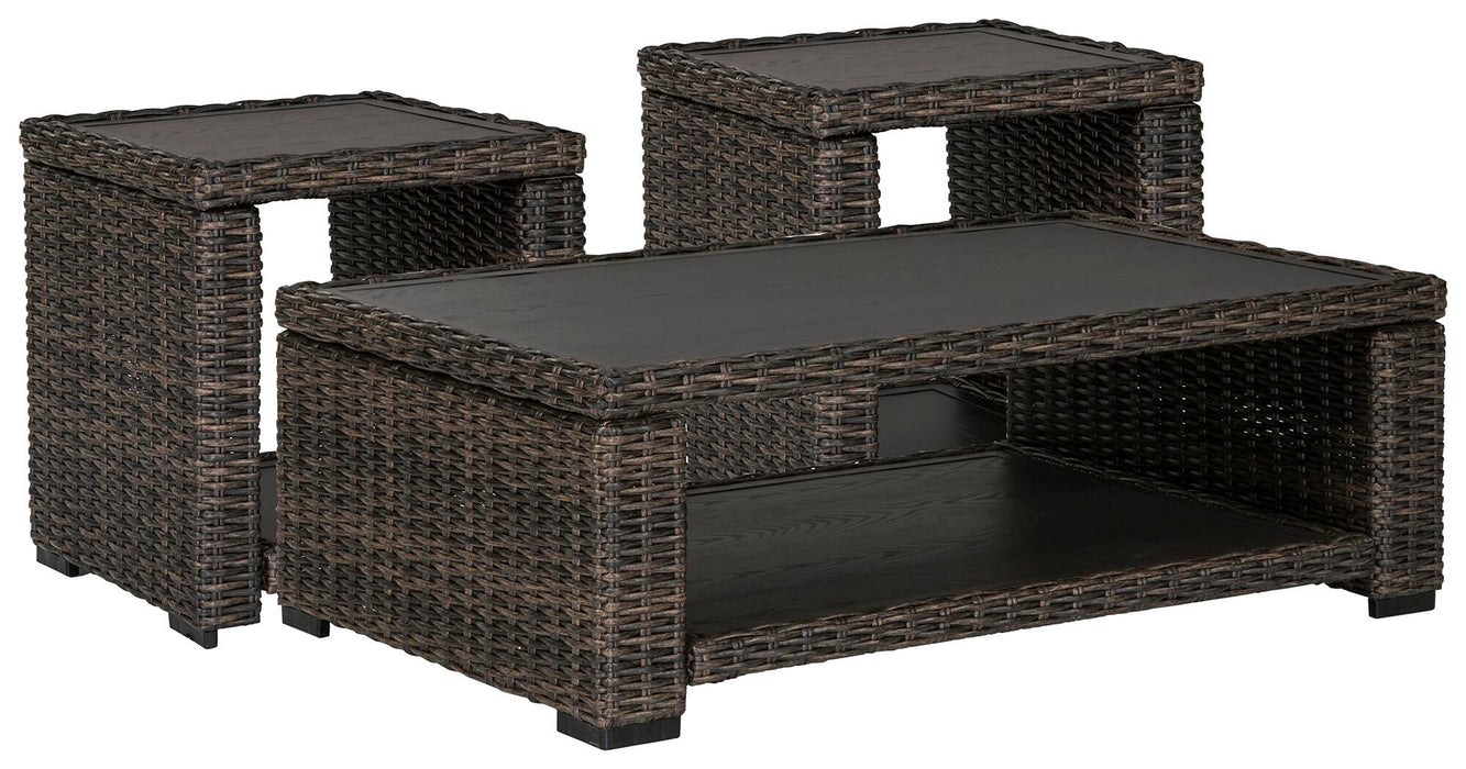 Grasson Lane Outdoor Occasional Table Set - De Avenue Furniture