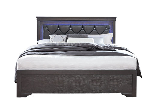 Pompei Metallic Grey Bed With Led - De Avenue Furniture