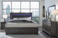 Pompei Metallic Grey Full Bed Grey With Led - De Avenue Furniture