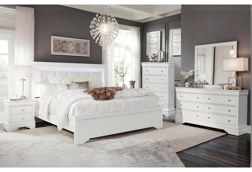Pompei Metallic White Group With Led - De Avenue Furniture