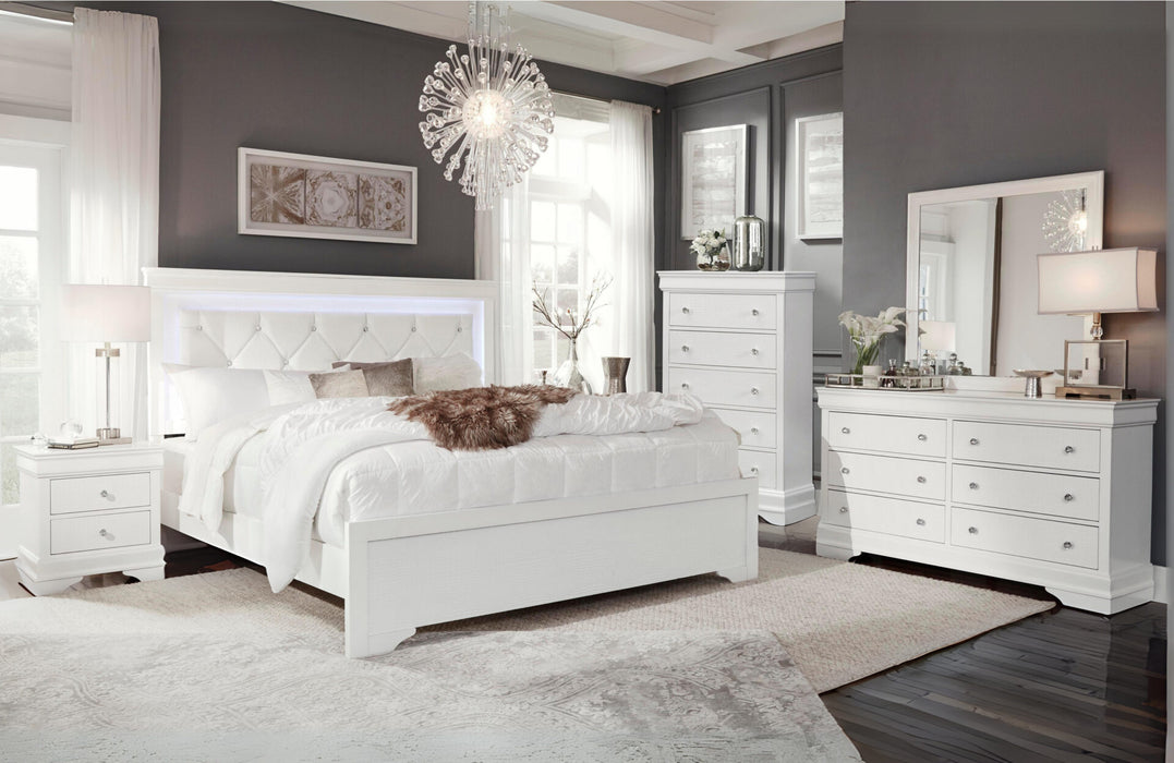 Pompei Metallic White Group With Led - De Avenue Furniture