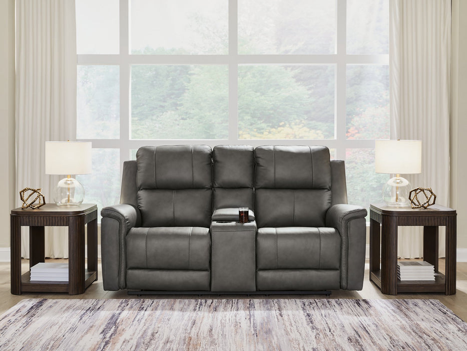 Bleckley Power Reclining Loveseat with Console - De Avenue Furniture