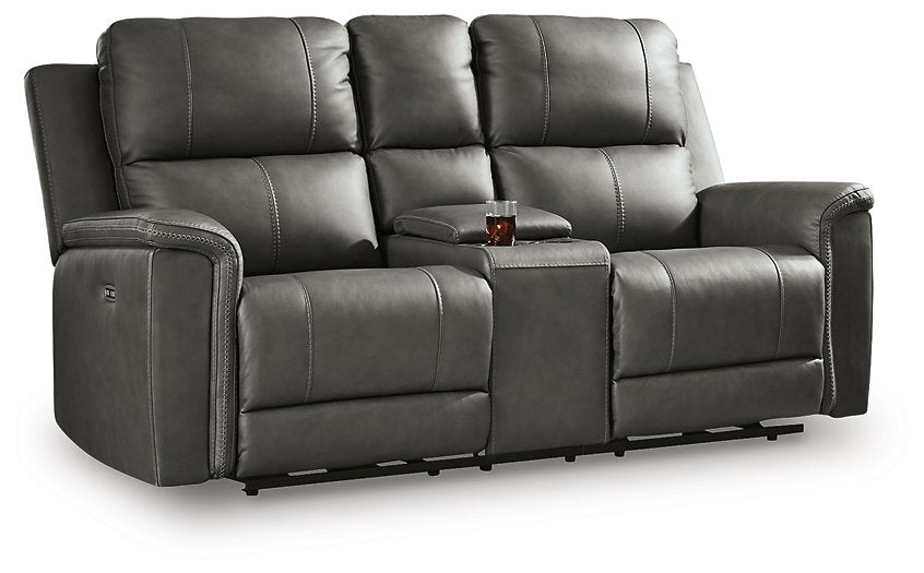 Bleckley Power Reclining Loveseat with Console - De Avenue Furniture