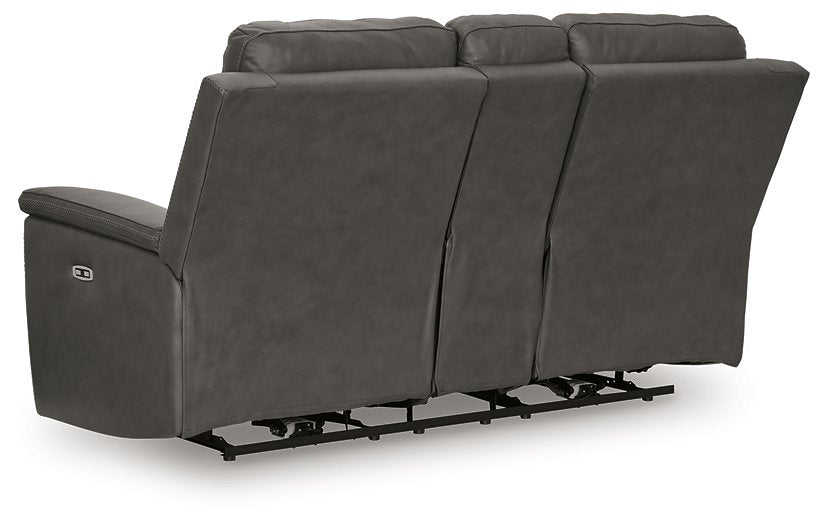 Bleckley Power Reclining Loveseat with Console - De Avenue Furniture