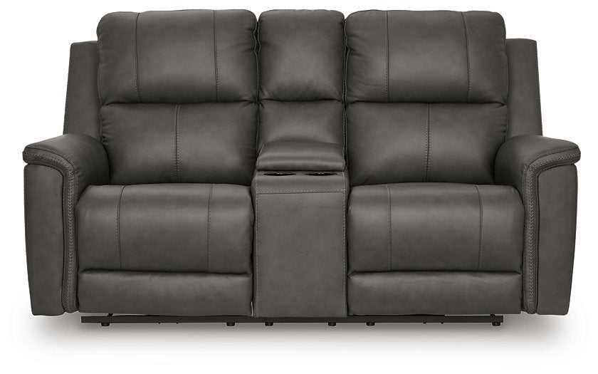 Bleckley Power Reclining Loveseat with Console - De Avenue Furniture