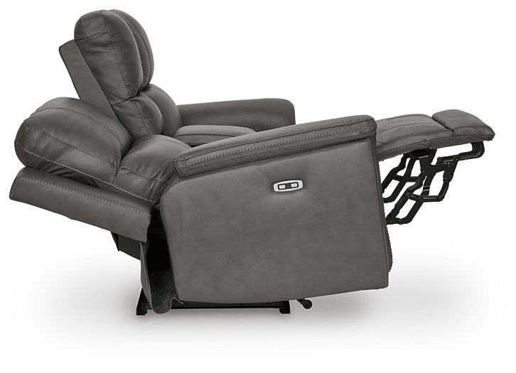 Bleckley Power Reclining Loveseat with Console - De Avenue Furniture