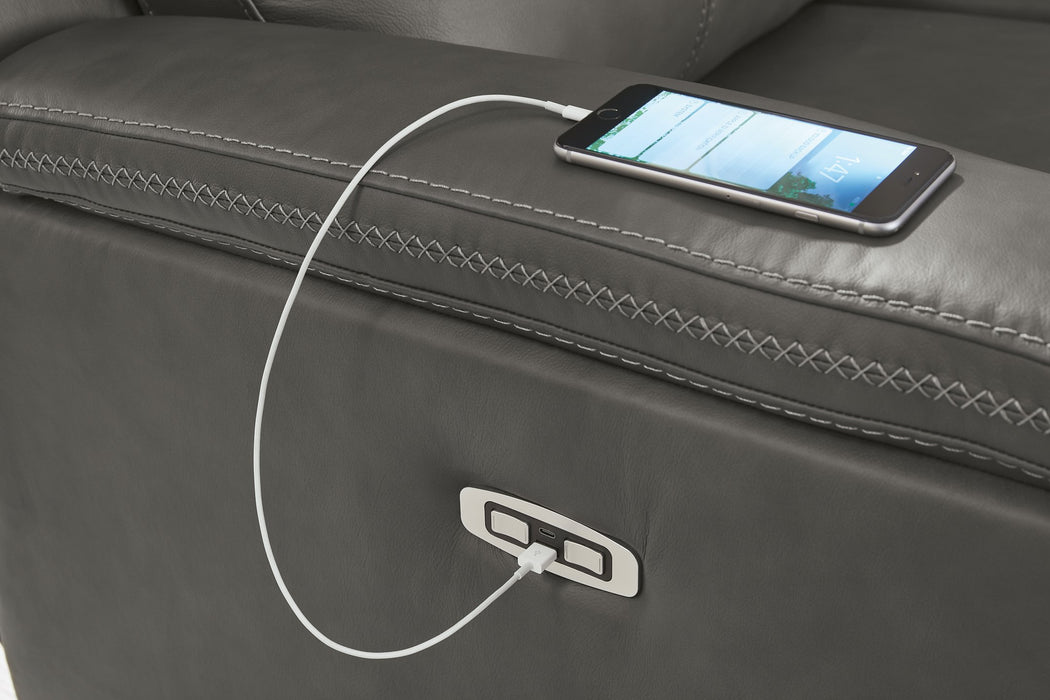 Bleckley Power Reclining Loveseat with Console - De Avenue Furniture