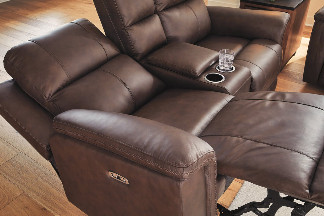 Bleckley Power Reclining Loveseat with Console - De Avenue Furniture