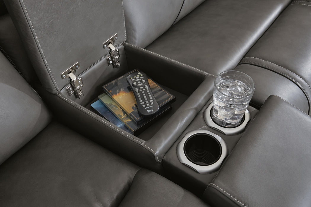 5Z - Pittson Power Reclining Sectional Loveseat with Console - De Avenue Furniture