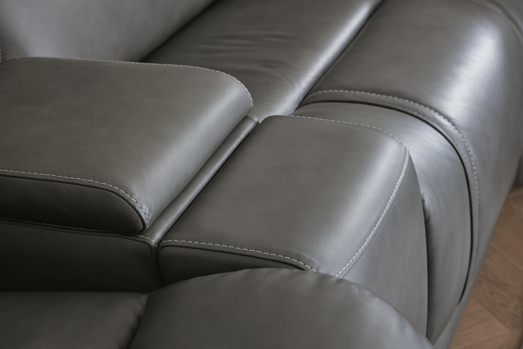 5Z - Pittson Power Reclining Sectional Loveseat with Console - De Avenue Furniture