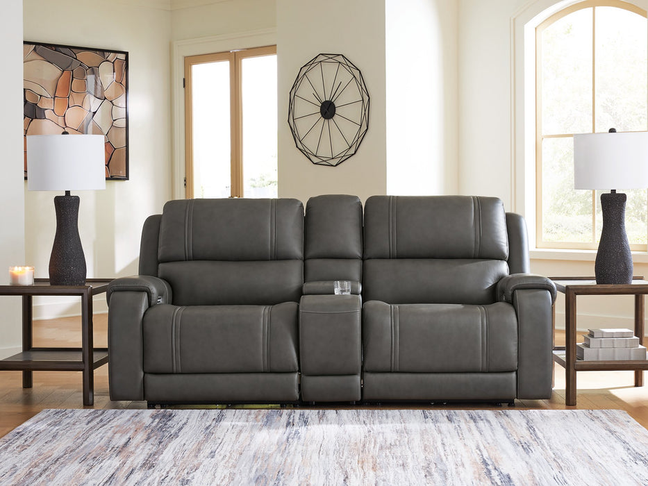 5Z - Pittson Power Reclining Sectional Loveseat with Console - De Avenue Furniture