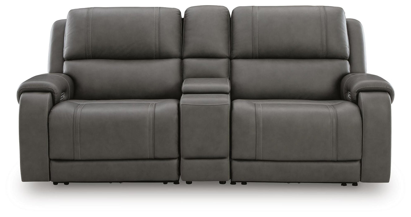 5Z - Pittson Power Reclining Sectional Loveseat with Console - De Avenue Furniture