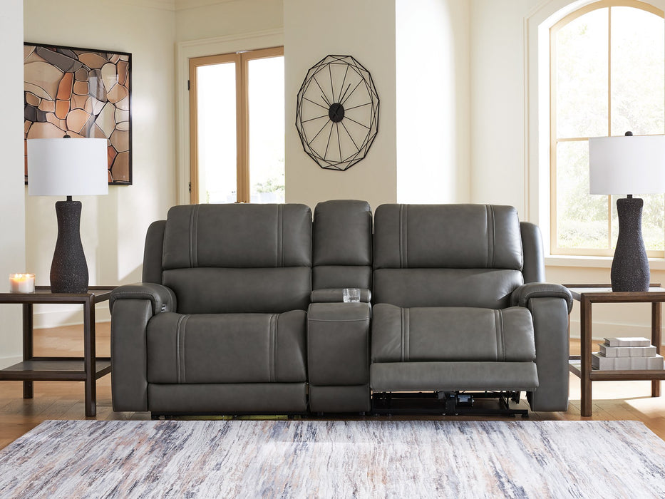 5Z - Pittson Power Reclining Sectional Loveseat with Console - De Avenue Furniture