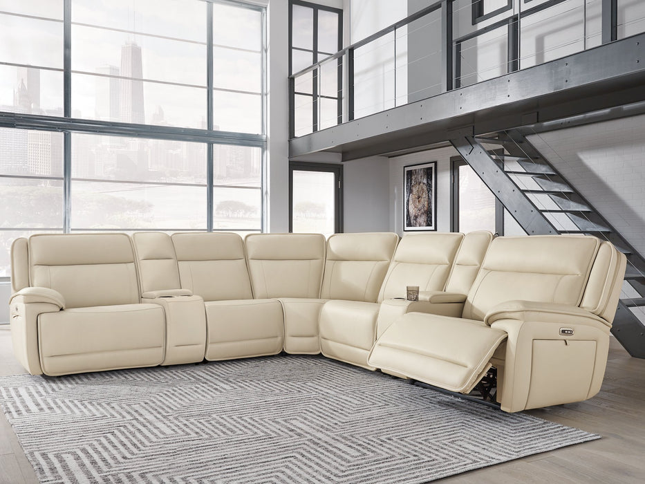 Double Deal Reclining Sectional with 2 Consoles - De Avenue Furniture