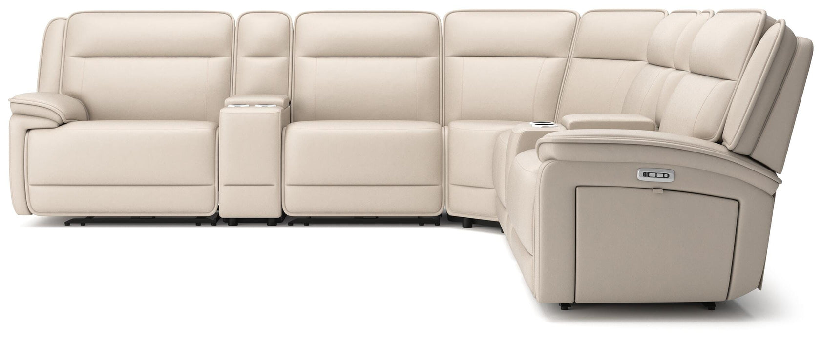 Double Deal Reclining Sectional with 2 Consoles - De Avenue Furniture