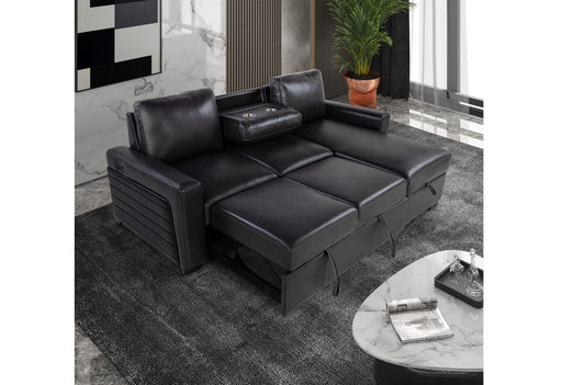 U1830 Blanche Charcoal-Black Sofa Bed With Usb And Ddt - De Avenue Furniture