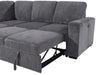 U2660 Grey Sectional Sofa-Without Chaise - De Avenue Furniture
