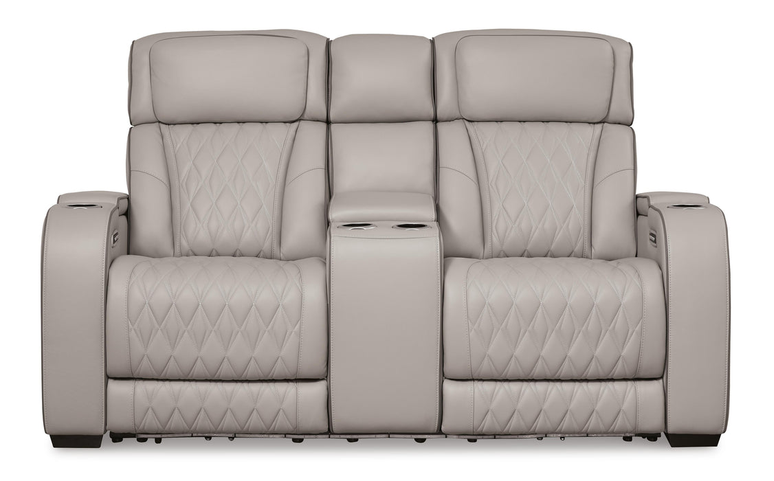 Boyington Power Reclining Loveseat with Console - De Avenue Furniture