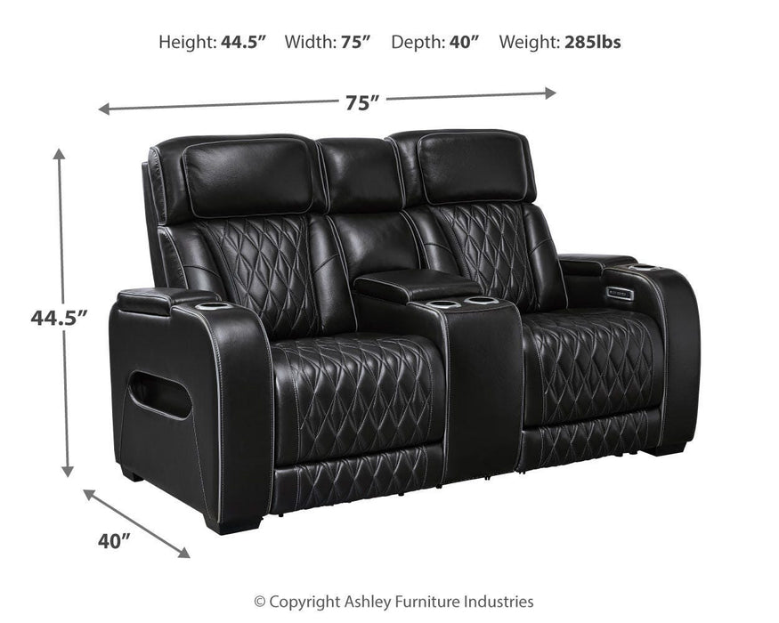 Boyington Power Reclining Loveseat with Console - De Avenue Furniture