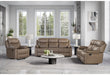 U6026 Brown Reclining Sofa-Reclining Console Loveseat with Glider Recliner - De Avenue Furniture