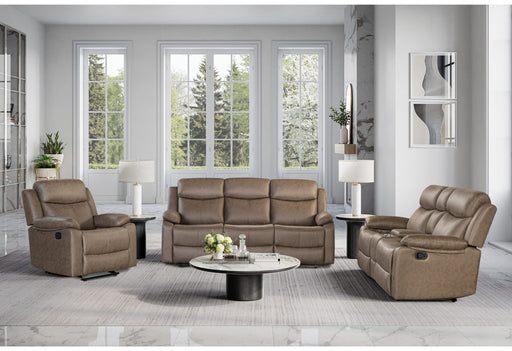 U6026 Brown Reclining Sofa-Reclining Console Loveseat with Glider Recliner - De Avenue Furniture