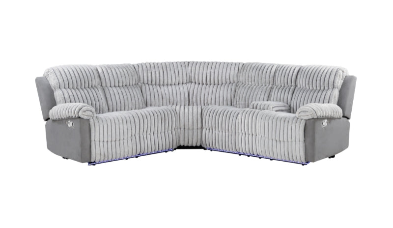 U6028 Grey Sectional With Led - De Avenue Furniture