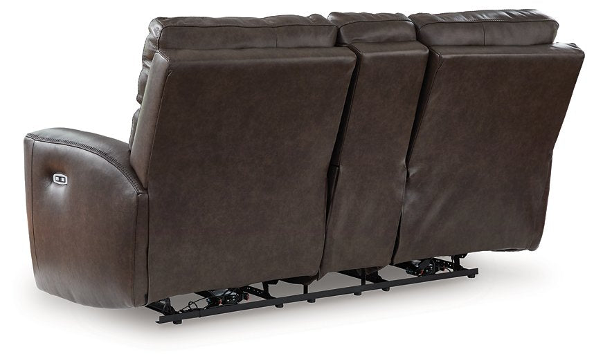 Crossplex Power Reclining Loveseat with Console - De Avenue Furniture