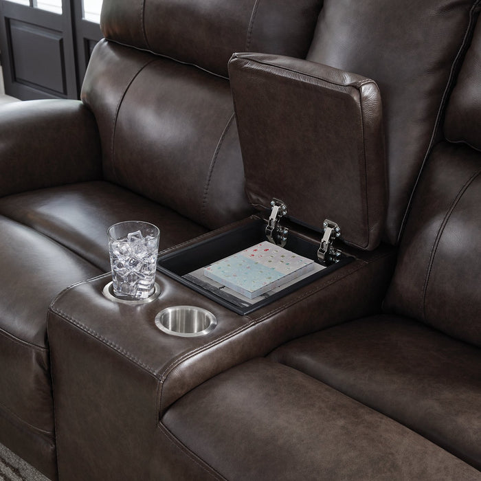 Crossplex Power Reclining Loveseat with Console - De Avenue Furniture