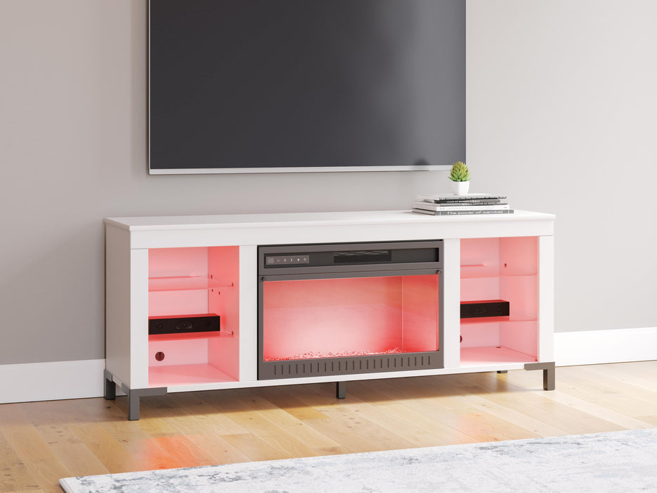 Brollevi 60" TV Stand with Electric Fireplace - De Avenue Furniture