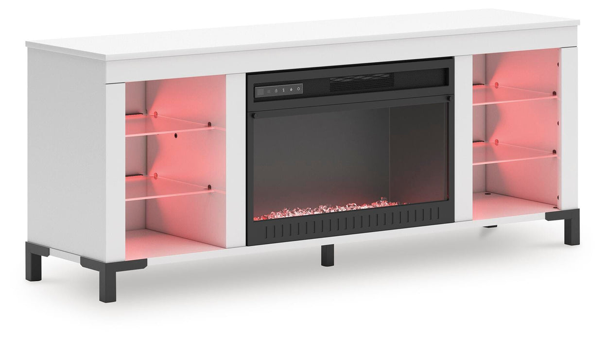 Brollevi 60" TV Stand with Electric Fireplace - De Avenue Furniture