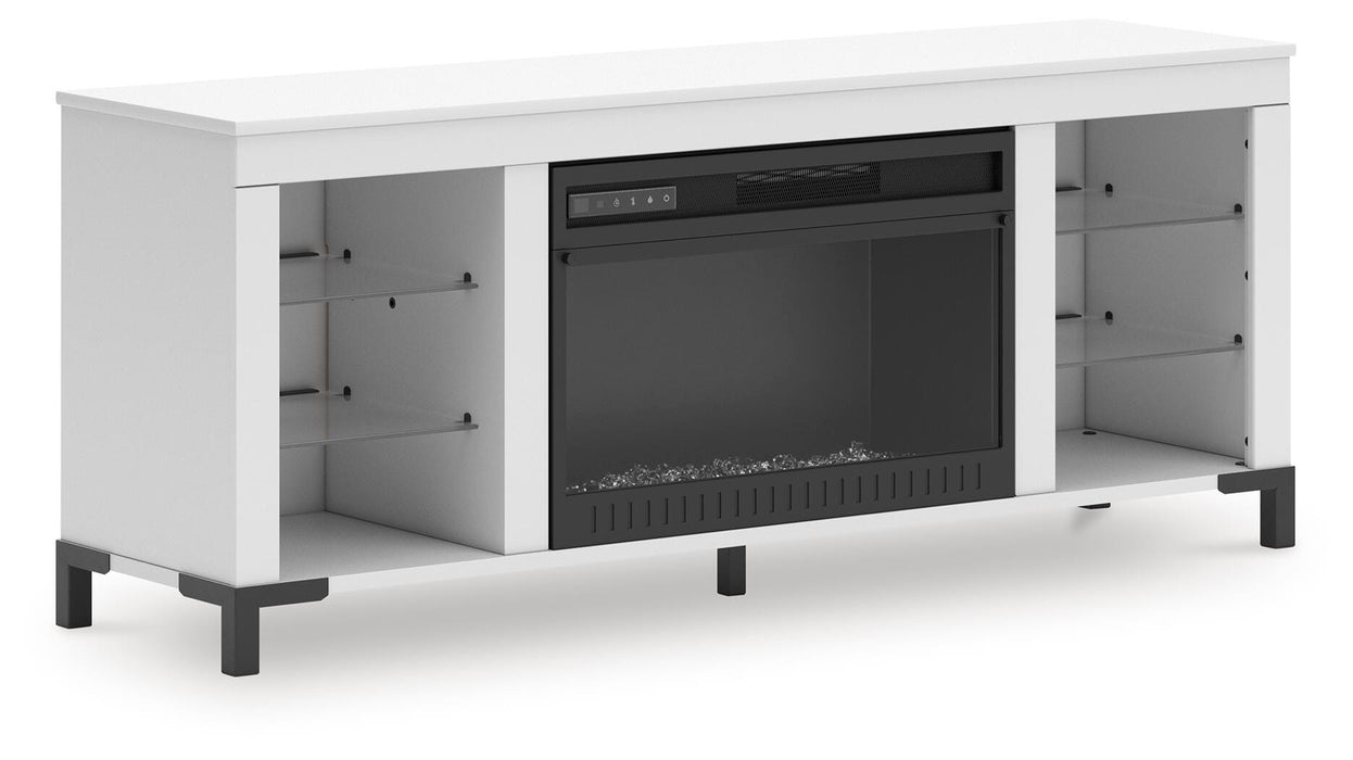 Brollevi 60" TV Stand with Electric Fireplace - De Avenue Furniture