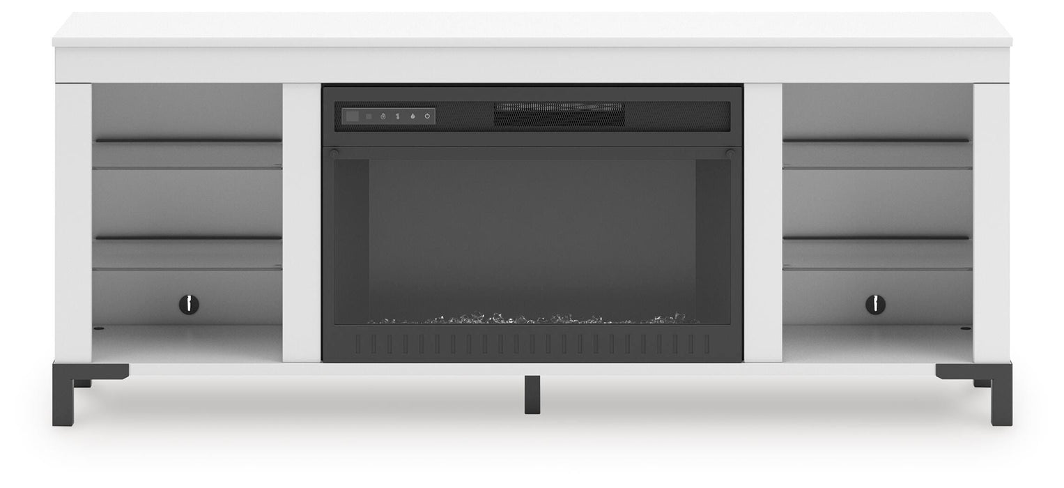 Brollevi 60" TV Stand with Electric Fireplace - De Avenue Furniture
