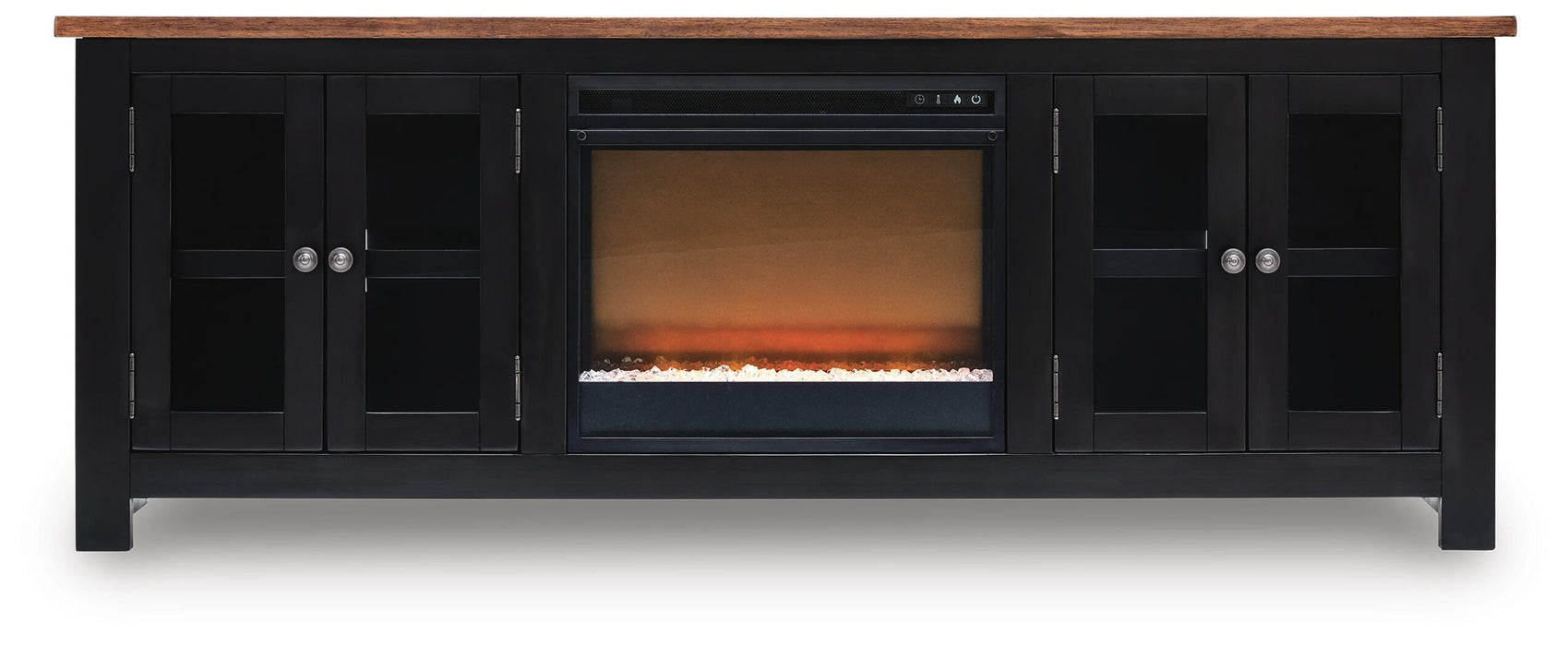 Wildenauer 76" TV Stand with Electric Fireplace - De Avenue Furniture