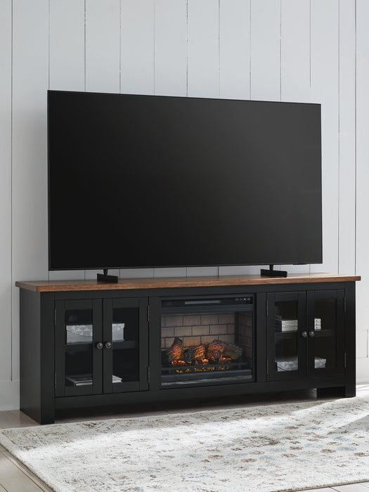 Wildenauer 76" TV Stand with Electric Fireplace - De Avenue Furniture