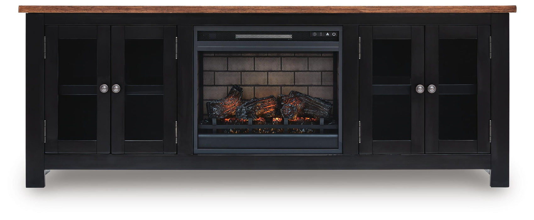 Wildenauer 76" TV Stand with Electric Fireplace - De Avenue Furniture