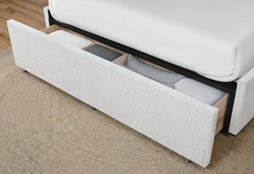 SADIE BEIGE KING BED WITH STORAGE - De Avenue Furniture