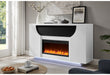 AVEENA WHITE 76" ENT UNIT WITH TV, LED, SPEAKERS, CRYSTAL AND POP-UP - De Avenue Furniture