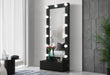 ELLA BLACK NARROW TALL MIRROR WITH DRAWER AND SPEAKER - De Avenue Furniture