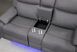 U6026 GREY 46A PU RECLINING SOFA/CONSOLE RECLINING LOVESEAT - De Avenue Furniture