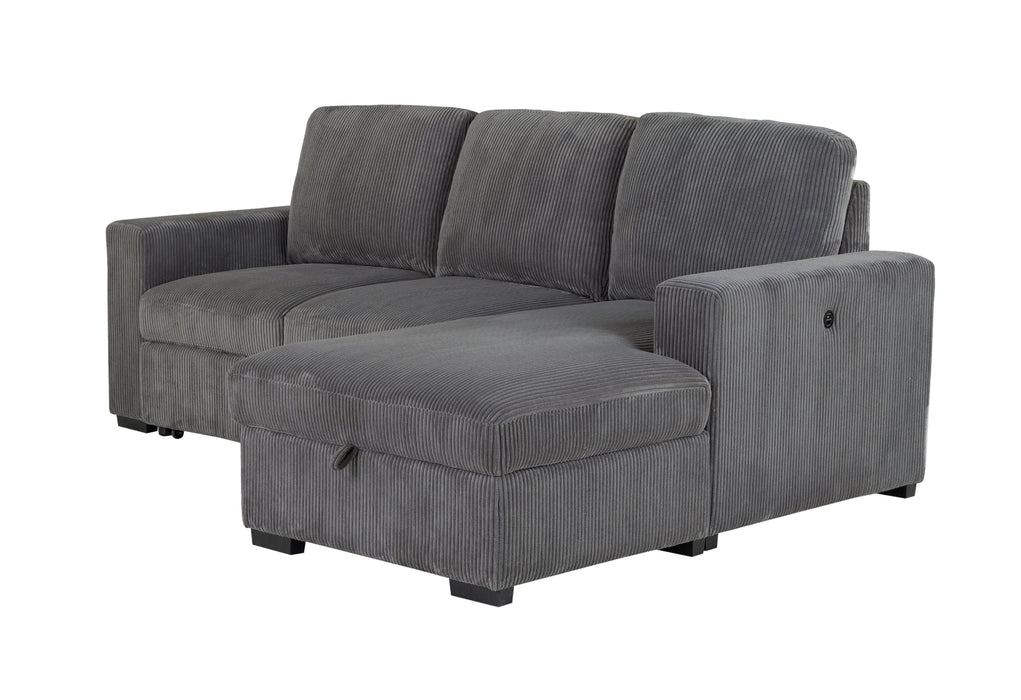 U2660 GREY L SOFA BED SECTIONAL WITHOUT PULLOUT - De Avenue Furniture
