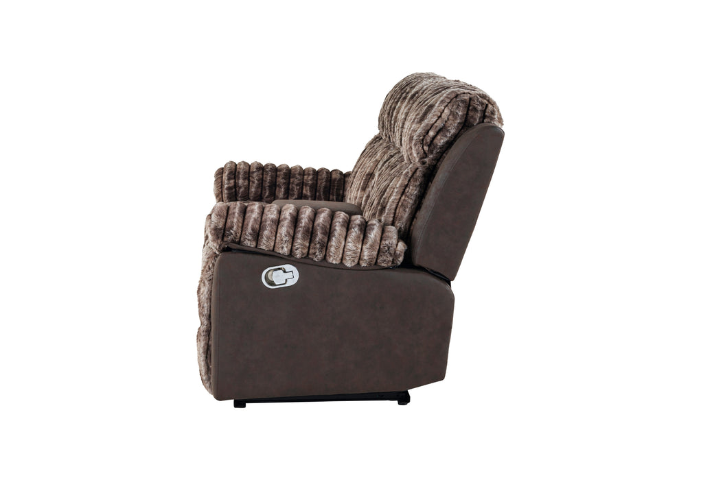 U6028 BROWN CONSOLE RECLINING LOVESEAT - De Avenue Furniture