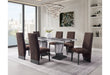 D12 DINING TABLE AND 6 D12 BROWN DINING CHAIRS - De Avenue Furniture